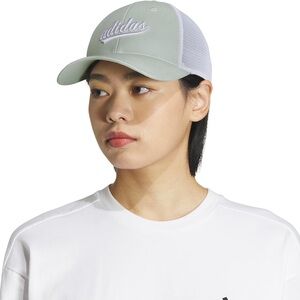 Adidas women’s mesh trucker hat in linen green